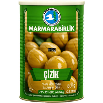 Marmarabirlik – Natürliche Geritzte Grüne Oliven, Çizik Salamura Yeşil Zeytin 800g