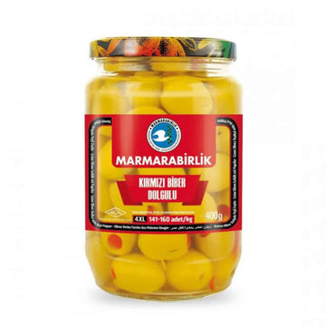 Marmarabirlik Kirimizi Biber Dolgulu Yesil Zeytin - Grüne Oliven mit Paprika 700g