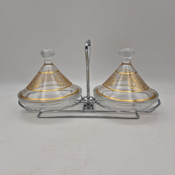 Tajeen Set aus Glas mit Halter